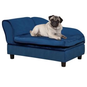 Pet Sofa Bed With Storage, Cushy Couch For Small Dogs, Soft Foam Couch, Modern Pet Furniture, Blue (Option: Blue)